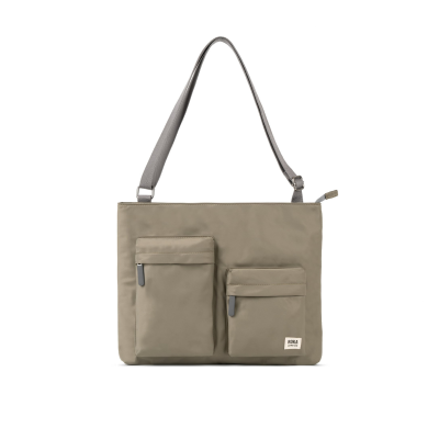 ROKA London Moorgate Messenger Τσάντα Ώμου Taupe από Ανακυκλωμένο Nylon - Medium 3.1L