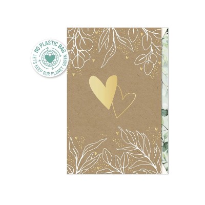 ARTEBENE Ευχετήρια Κάρτα Γάμου με Χρυσή Καρδιά