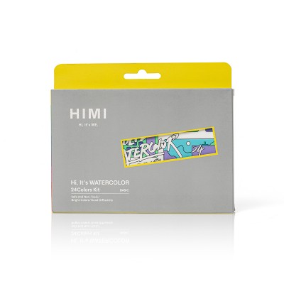HIMI Κασετίνα Watercolour 24 Χρωμάτων σε Half-Pans με πινέλο