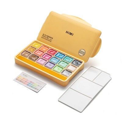 HIMI Σετ 18 Μεταλλικών Χρωμάτων Jelly Cup Gouache - Yellow Case Edition