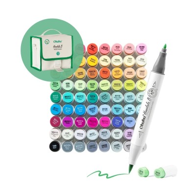 OHUHU Honolulu B Alcohol Art Markers Σετ Μαρκαδόρων 72 Χρωμάτων Brush & Fine