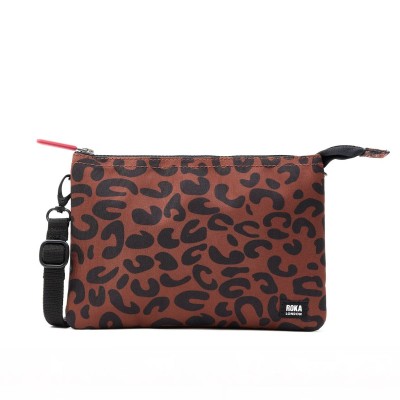 ROKA London Carnaby Τσάντα Crossbody Scarlet Leopard από Ανακυκλωμένο Καμβά XL 1.27L