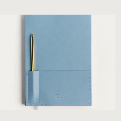 Somewhere Δερμάτινο Vegan Σημειωματάριο Large Blue