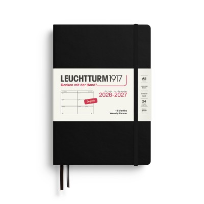LEUCHTTURM1917 Ακαδημαϊκό Εβδομαδιαίο Planner 2026 - 2027 A5 - Μαύρο