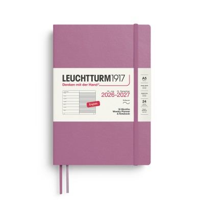 LEUCHTTURM1917 Ακαδημαϊκό Εβδομαδιαίο Planner 2026 - 2027 & Notebook A5 - Dusty Rose- Μαλακό Εξώφυλλο