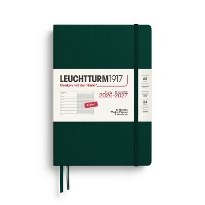 LEUCHTTURM1917 Ακαδημαϊκό Εβδομαδιαίο Planner 2026 - 2027 & Notebook A5 - Forest Green