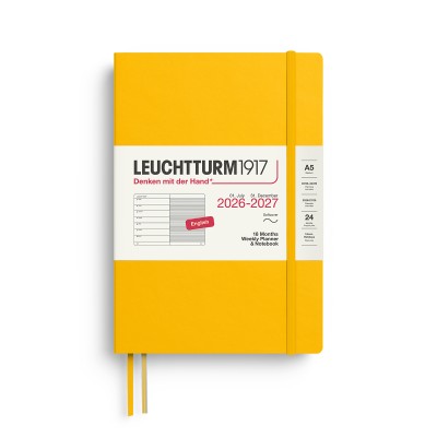 LEUCHTTURM1917 Ακαδημαϊκό Εβδομαδιαίο Planner 2026 - 2027 & Notebook A5 - Sunflower- Μαλακό Εξώφυλλο