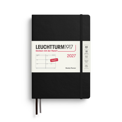 LEUCHTTURM1917 Εβδομαδιαίο Planner 2027 A5 Σκληρό Εξώφυλλο Black