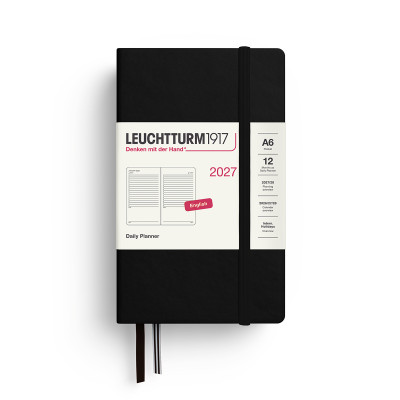 LEUCHTTURM1917 Ημερήσιο Planner 2027 A6 Σκληρό Εξώφυλλο Black