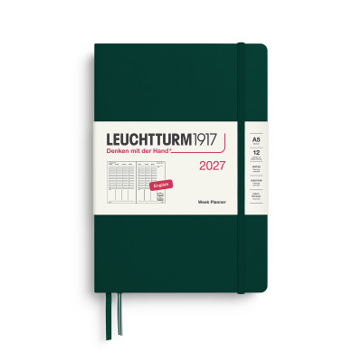 LEUCHTTURM1917 Week Planner 2027 A5 Σκληρό Εξώφυλλο Forest Green