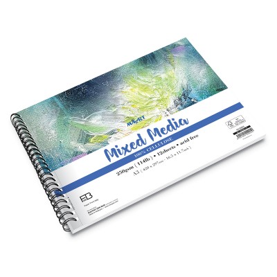MAYART Creativity - 100% Cellulose FB series - Wire-O Mixed Media Book A3