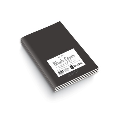 MAYART Creativity - DroiArte Series Black Cover Sketch Book A5 -  (3 in 1 Pack)