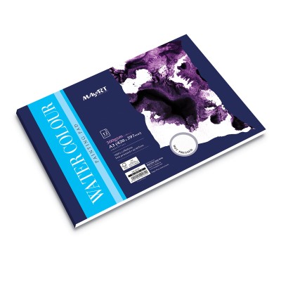 MAYART Creativity - Watercolor 100% Cellulose SC series - Watercolour Painting Pad A3 (Ηοτ Pressed)