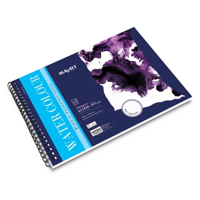 MAYART Creativity - Watercolor 100% Cellulose SC series - Wire-O Watercolour Painting Book A3 (Hot Pressed)