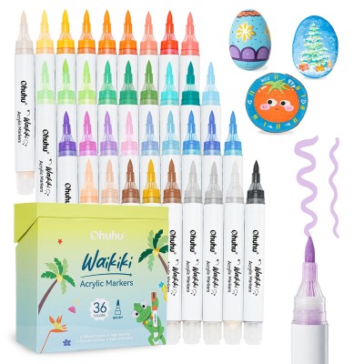 Ohuhu Waikiki – Σετ 36 Ακρυλικών Μαρκαδόρων με Μύτη Brush