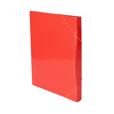Κουτί με Λάστιχο Πλαστικοποιημένο - Κόκκινο 3cm