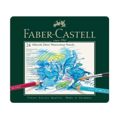 Faber-Castell Ξυλομπογιές Ακουαρέλας Albrecht Dürer Μεταλλική Κασετίνα 24 Χρωμάτων