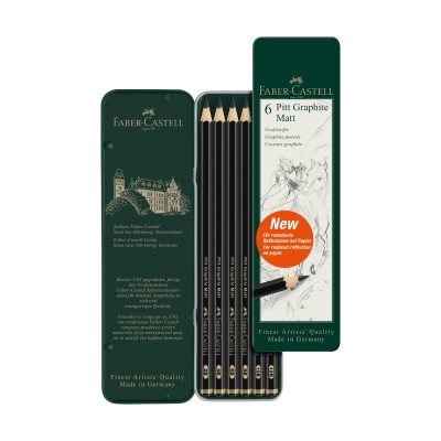 Faber-Castell Σετ Μολυβιών Σχεδίου Pitt Graphite Matt 6τεμ.