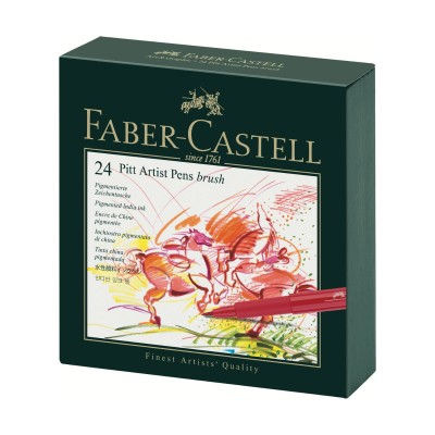 Faber-Castell Σετ 24 Μαρκαδόροι Πινέλο Pitt Artist