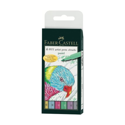 Faber-Castell Σετ 6 Μαρκαδόροι Πινέλο Pitt Artist - Pastel