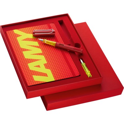 LAMY Al Star Glossy Red Σετ Πένα M & Σημειωματάριο