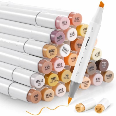 OHUHU Honolulu Alcohol Art Markers Σετ Μαρκαδόρων 36 Skin tone μαρκαδόρων Brush & Chisel
