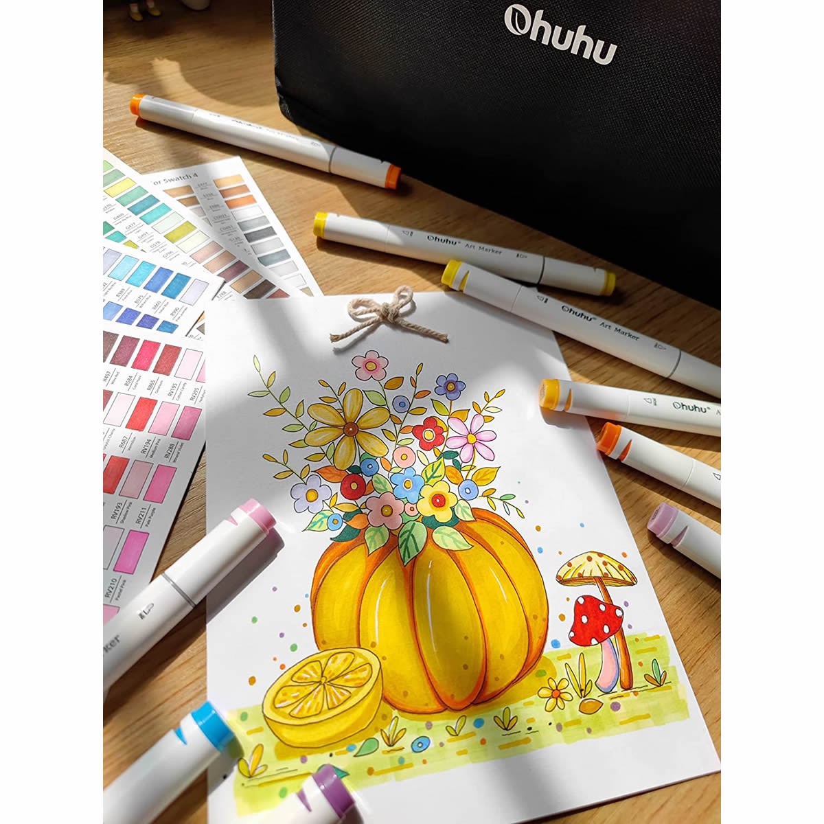 OHUHU Oahu Alcohol Art Markers Σετ Μαρκαδόρων 200 χρωμάτων Fine & Chisel