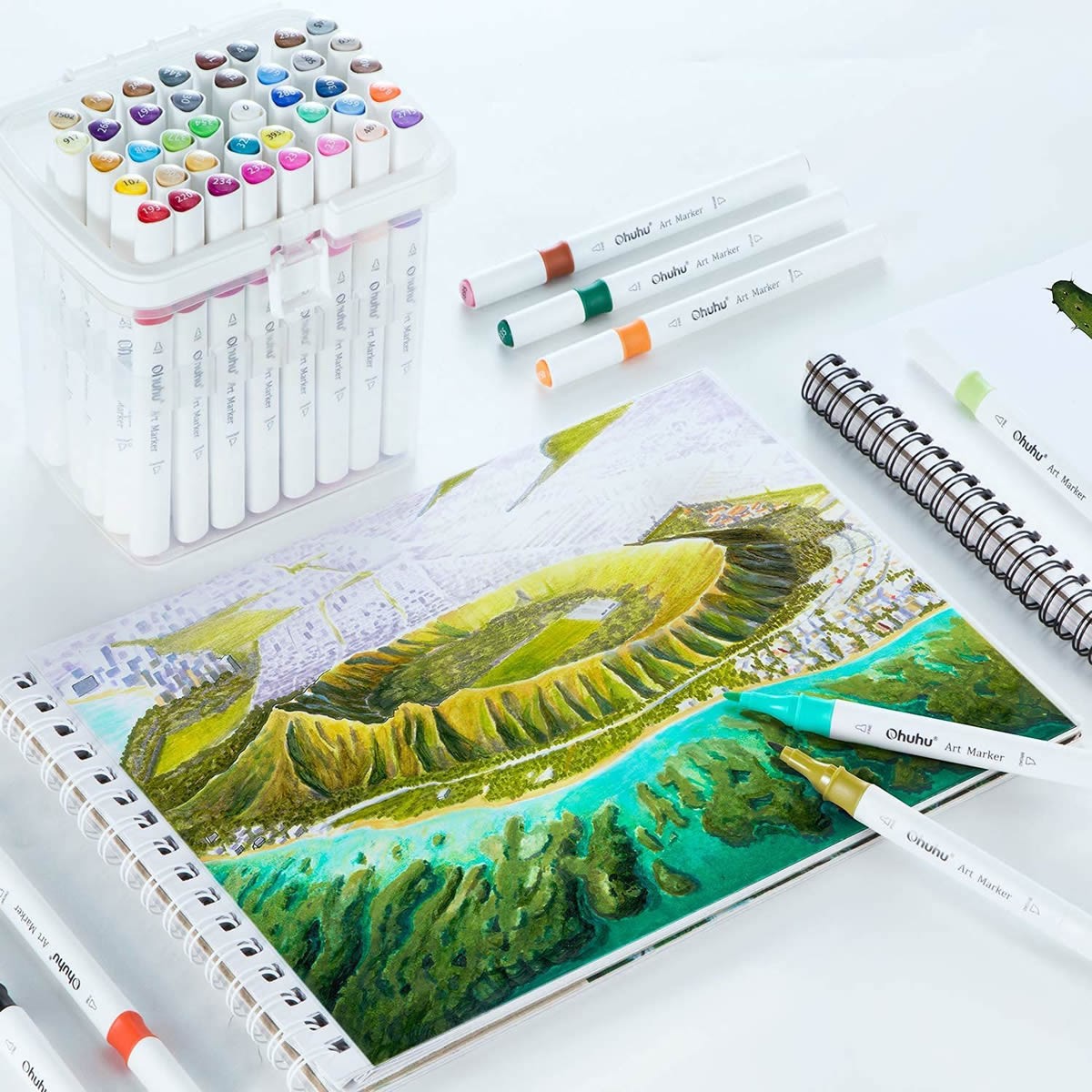 OHUHU Oahu Alcohol Art Markers Σετ Μαρκαδόρων 48 χρωμάτων Fine & Chisel
