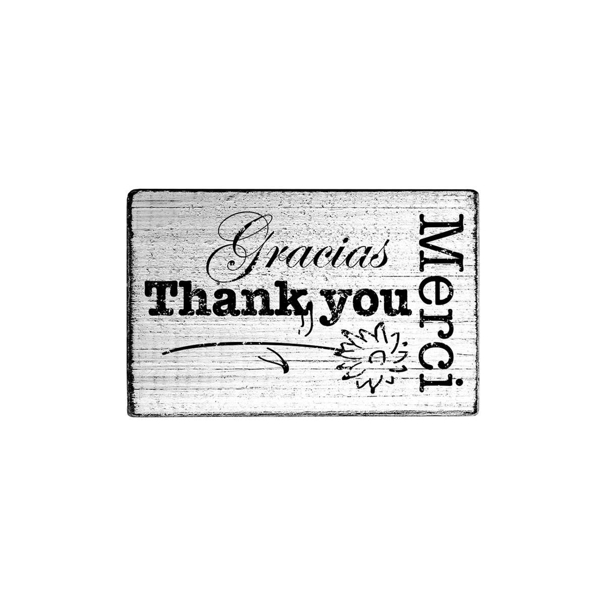 COLOP Arts & Crafts Ξύλινη Σφραγίδα Vintage Merci Gracias Thank you