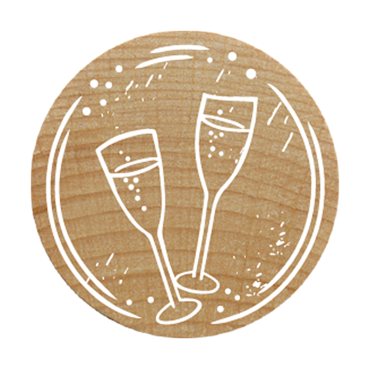 COLOP Arts & Crafts Woodies Ξύλινη Σφραγίδα Glasses of Champagne