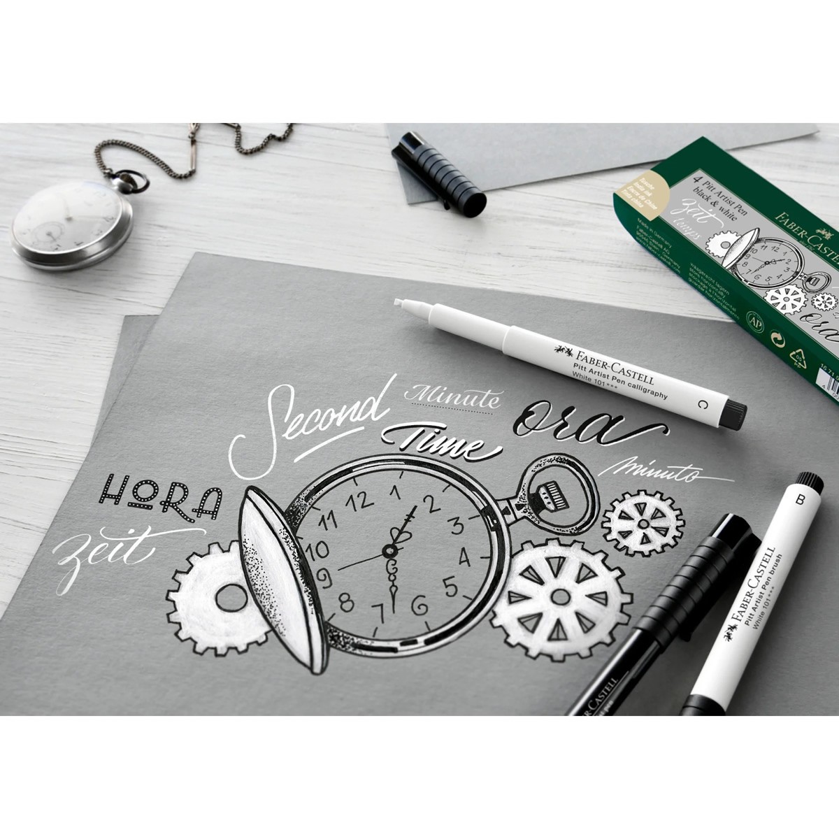 Faber-Castell Σετ Πενάκια Σχεδίου Pitt Artist Pen Black & White