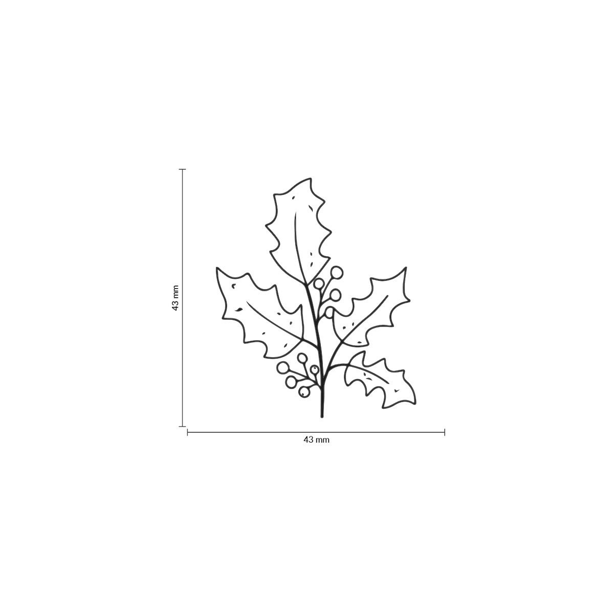 COLOP Arts & Crafts Ξύλινη Σφραγίδα May & Berry Ilex branch 45x45mm