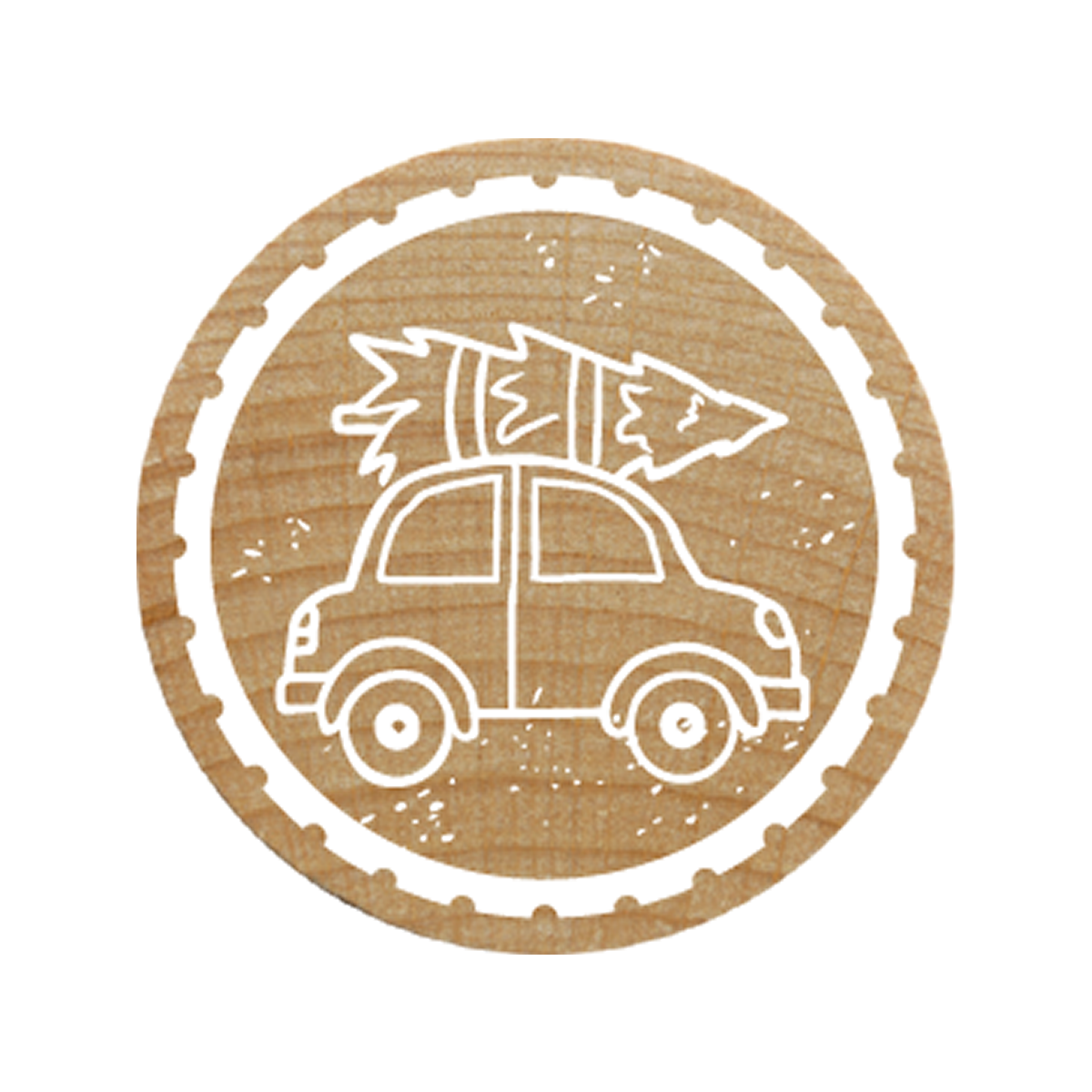 COLOP Arts & Crafts Woodies Ξύλινη Σφραγίδα Car with christmas tree
