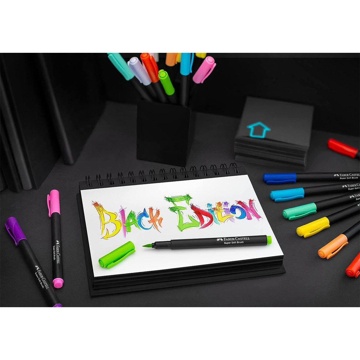 Faber-Castell Σετ 20 Μαρκαδόροι Ζωγραφικής Brush Black Edition