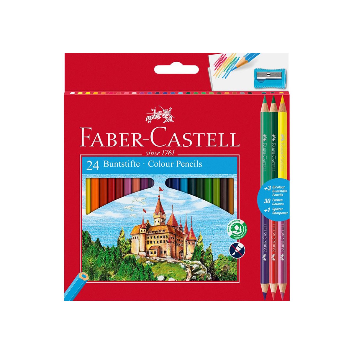 Faber-Castell Σετ Ξυλομπογιές 24 Χρωμάτων + 3 Διπλές Ξυλομπογιές