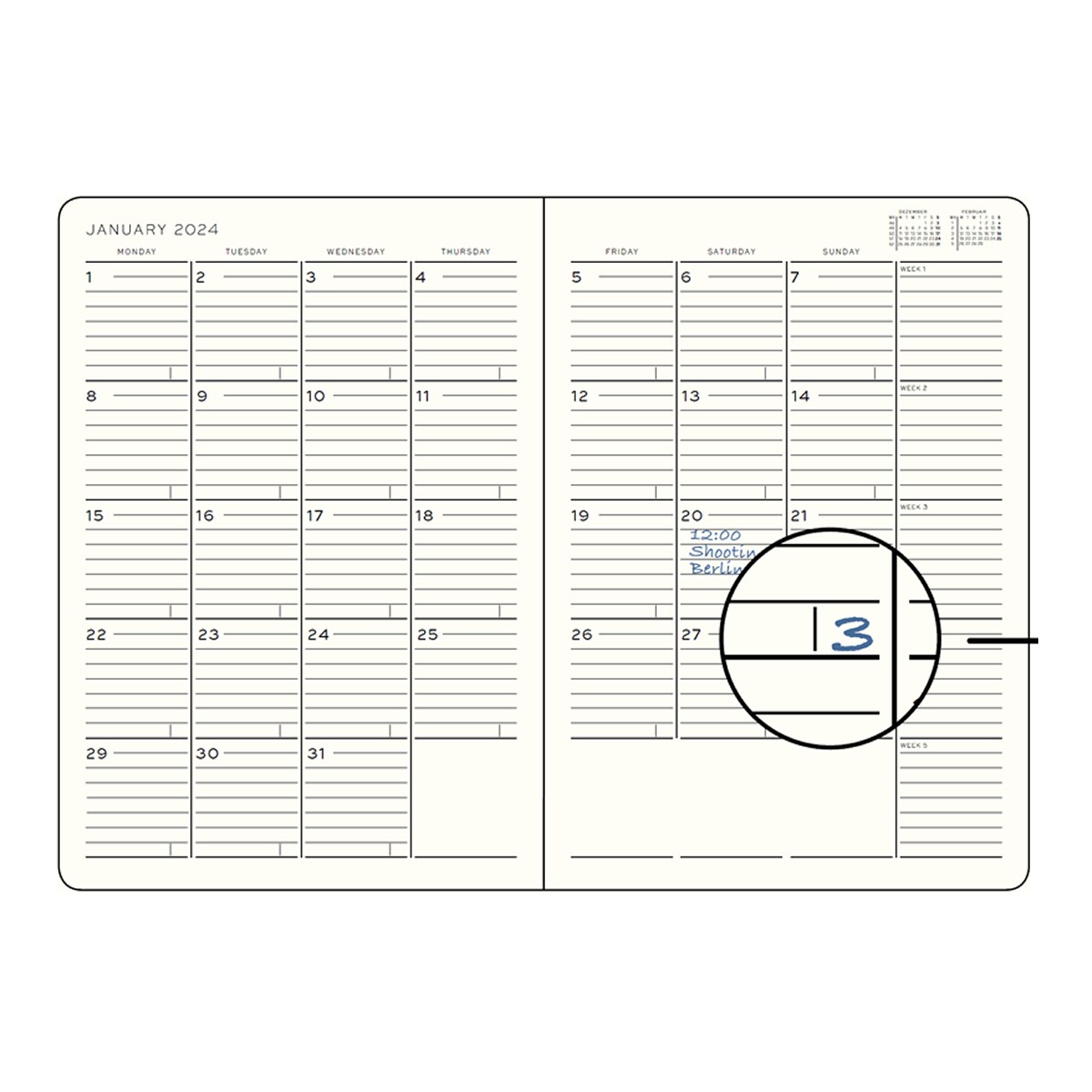 LEUCHTTURM1917 Μηνιαίο Planner/Notebook 2024 B6+ με Μαλακό Εξώφυλλο Port Red
