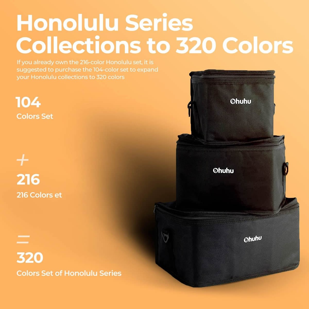 Ohuhu Honolulu Alcohol Art Markers Σετ Μαρκαδόρων 104 Χρωμάτων Brush & Chisel