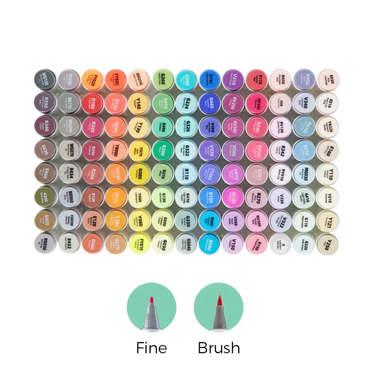 OHUHU Honolulu B Alcohol Art Markers Σετ Μαρκαδόρων 104 Χρωμάτων Brush & Fine