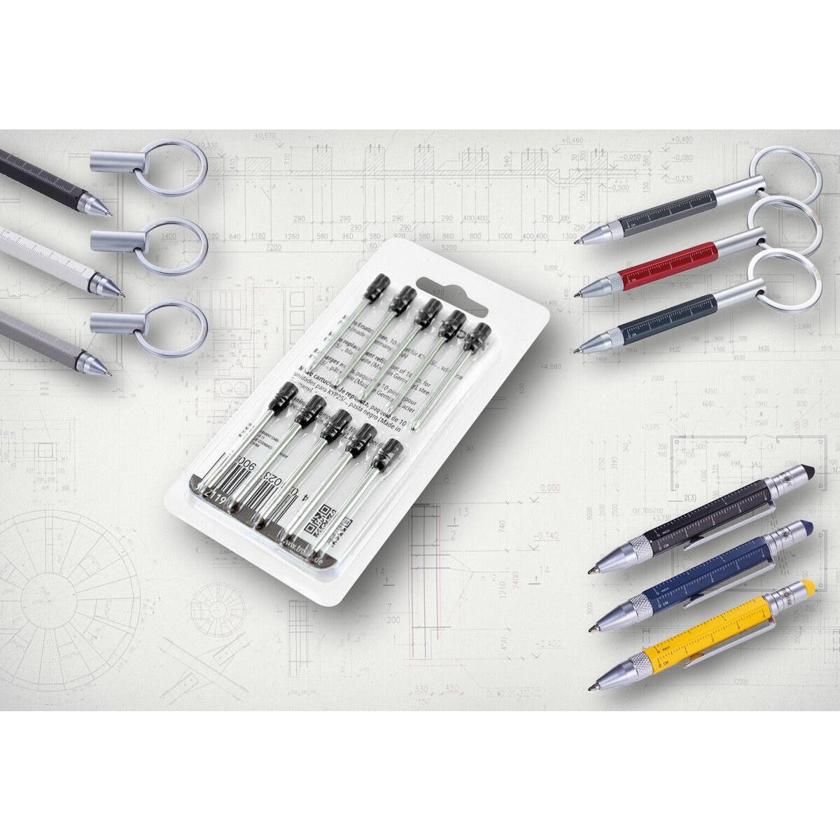 TROIKA Σετ 10 Ανταλλακτικά για Στυλό Διαρκείας Construction micro