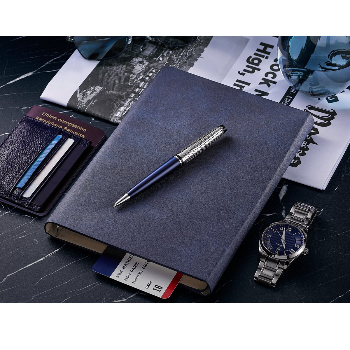 Waterman Expert Deluxe Metallic Blue CT Στυλό Διαρκείας