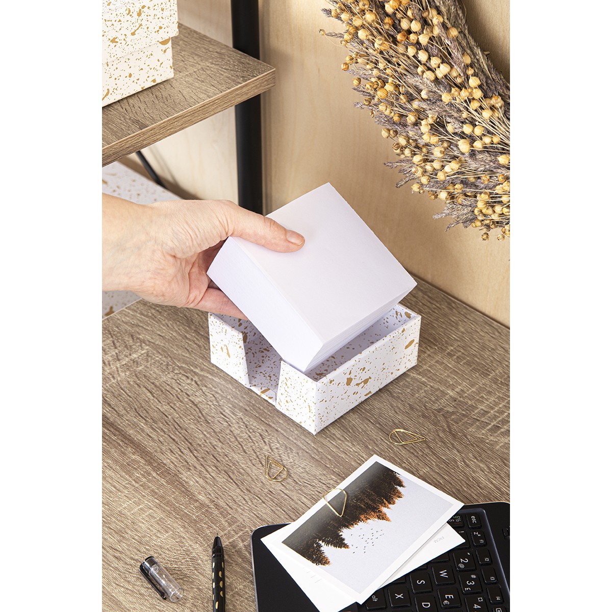 BIGSO Box of Sweden James Note pad Βάση για Χαρτάκια Σημειώσεων Splash Gold