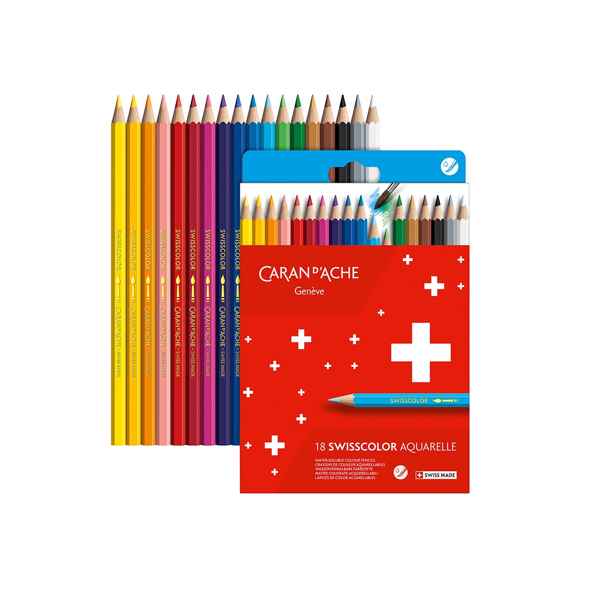 CARAN D'ACHE Σετ 18 Υδατοδιαλυτές Ξυλομπογιές Swisscolor®