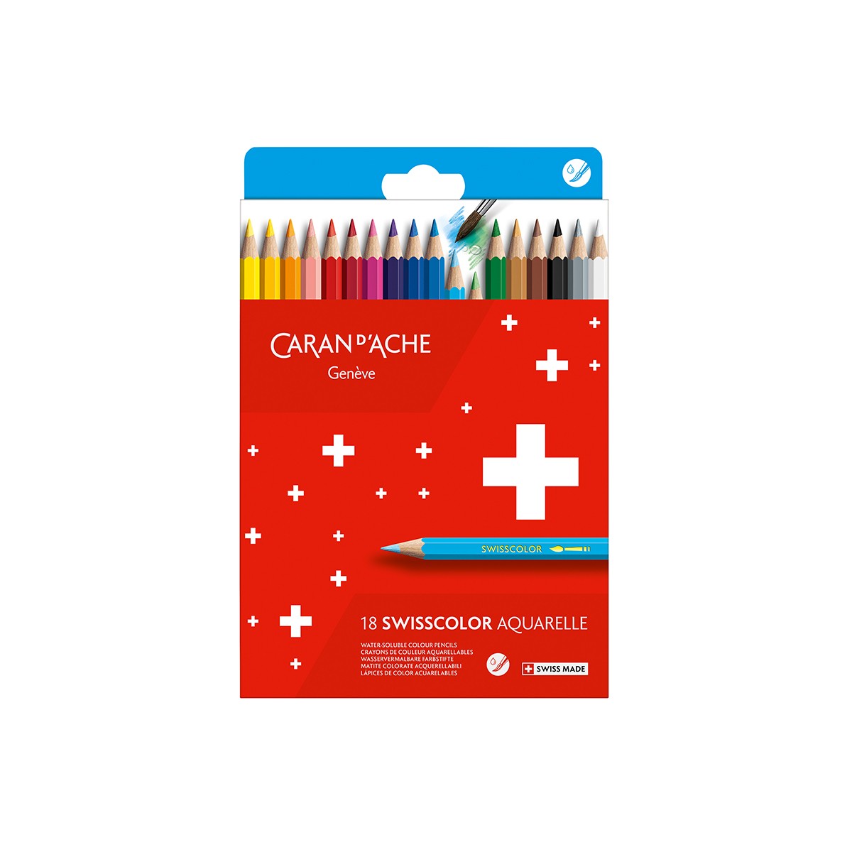 CARAN D'ACHE Σετ 18 Υδατοδιαλυτές Ξυλομπογιές Swisscolor®