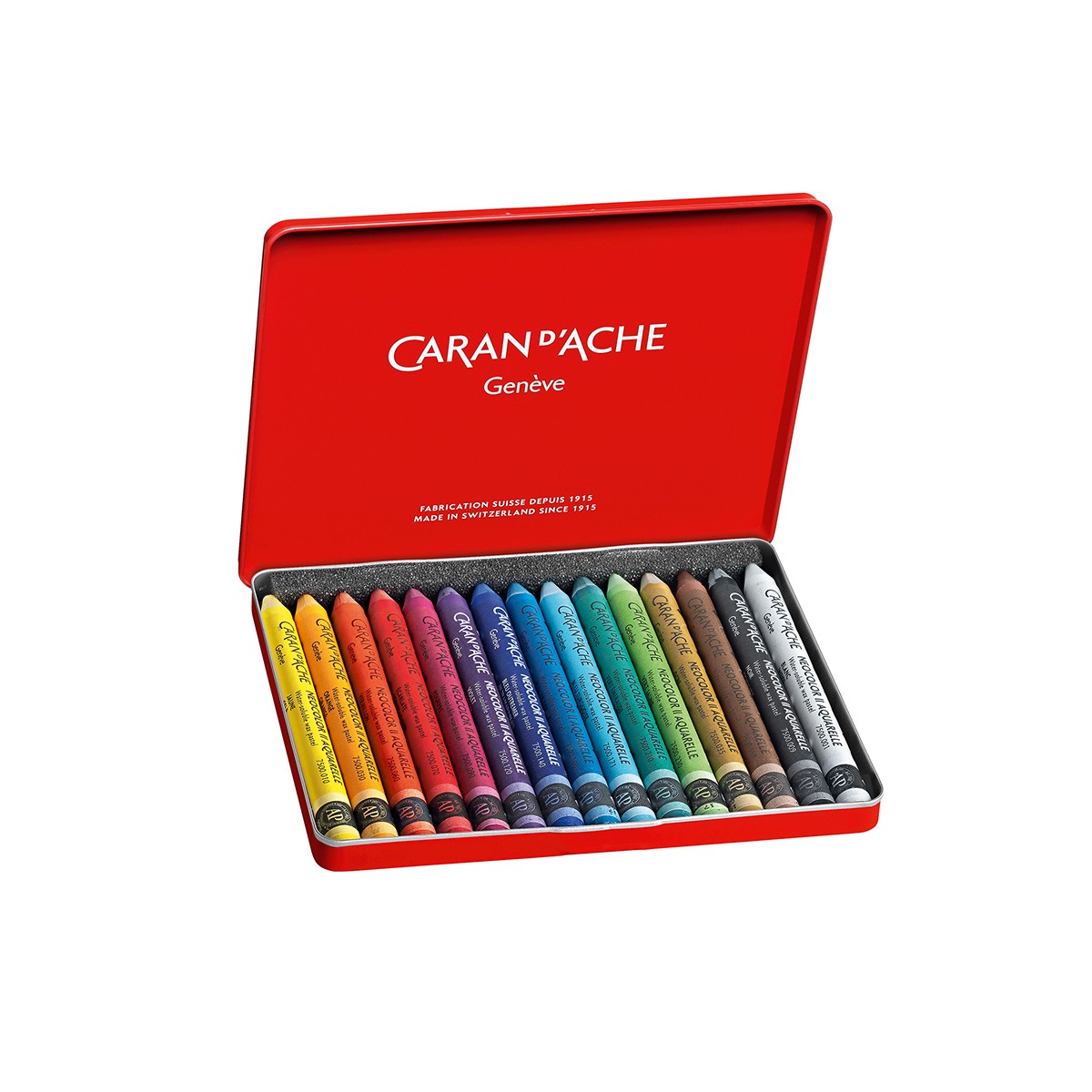 CARAN D'ACHE Σετ 15 Κραγιόν Ακουαρέλας NEOCOLOR® II σε Μεταλλική Κασετίνα