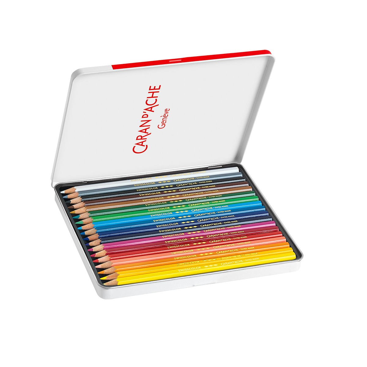 CARAN D'ACHE Σετ 18 Ξυλομπογιές Swisscolor® Μεταλλική Κασετίνα