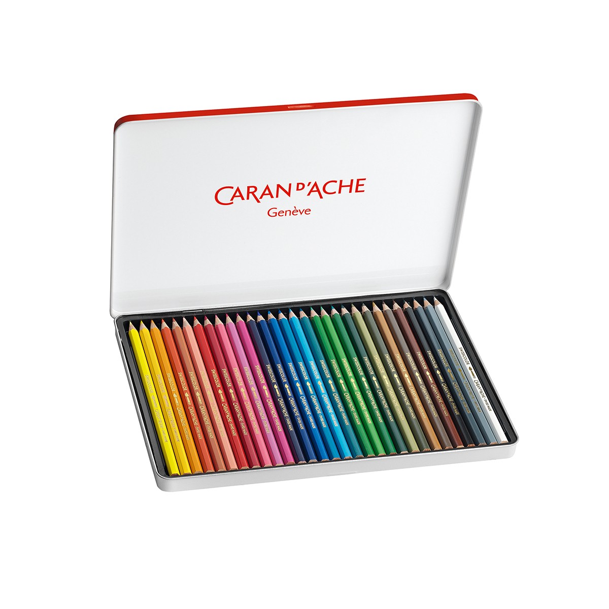 CARAN D'ACHE Σετ 30 Υδατοδιαλυτές Ξυλομπογιές Swisscolor® Μεταλλική Κασετίνα