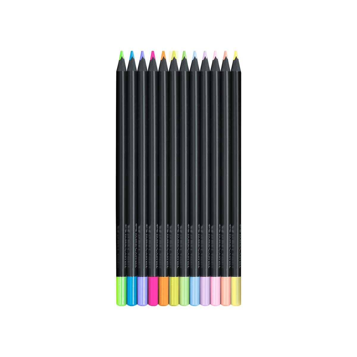 Faber-Castell Σετ 12 Ξυλομπογιές Neon & Pastel Black Edition