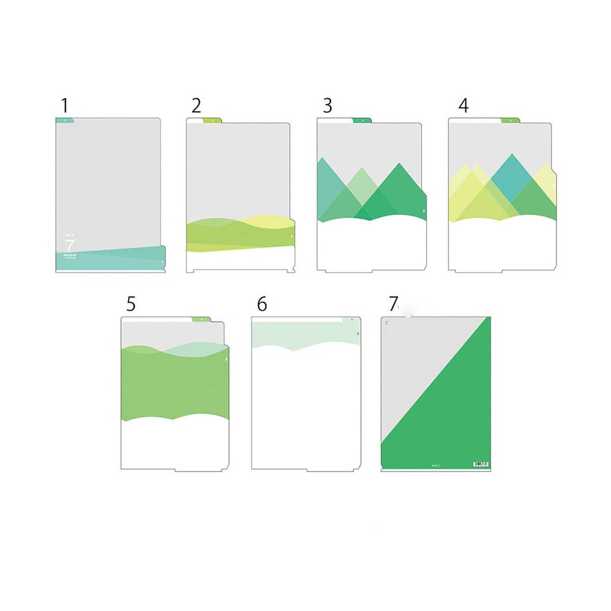 Φάκελος Διάφανος Α4 με 7 Θέσεις - Πράσινο