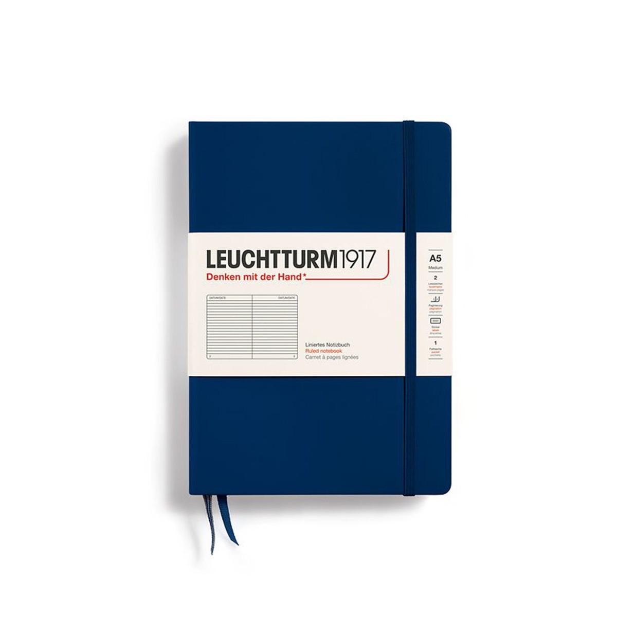 LEUCHTTURM1917 Σημειωματάριο Α5 Σκληρό Εξώφυλλο 251φ. Navy - Ριγέ