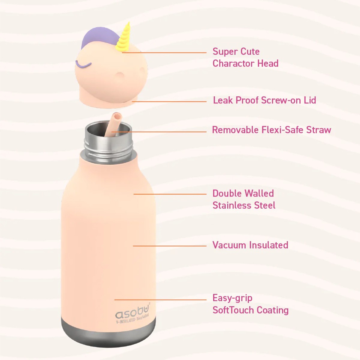 Asobu Unicorn Bestie Θερμός Μονόκερος 450 ml Asobu Unicorn Bestie Θερμός Μονόκερος 450 ml